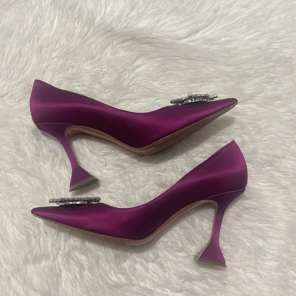 Amina Muaddi Begum Brooch pointed toe pump size 41EU
